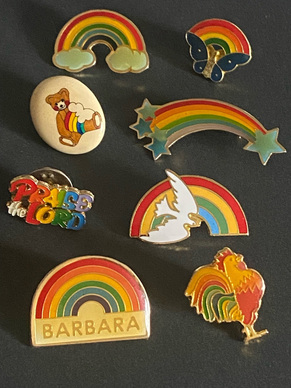 lGBT Rainbow Pride Lot of 8 Vintage Enamel and Cloisonné Lapel Pin & Brooch